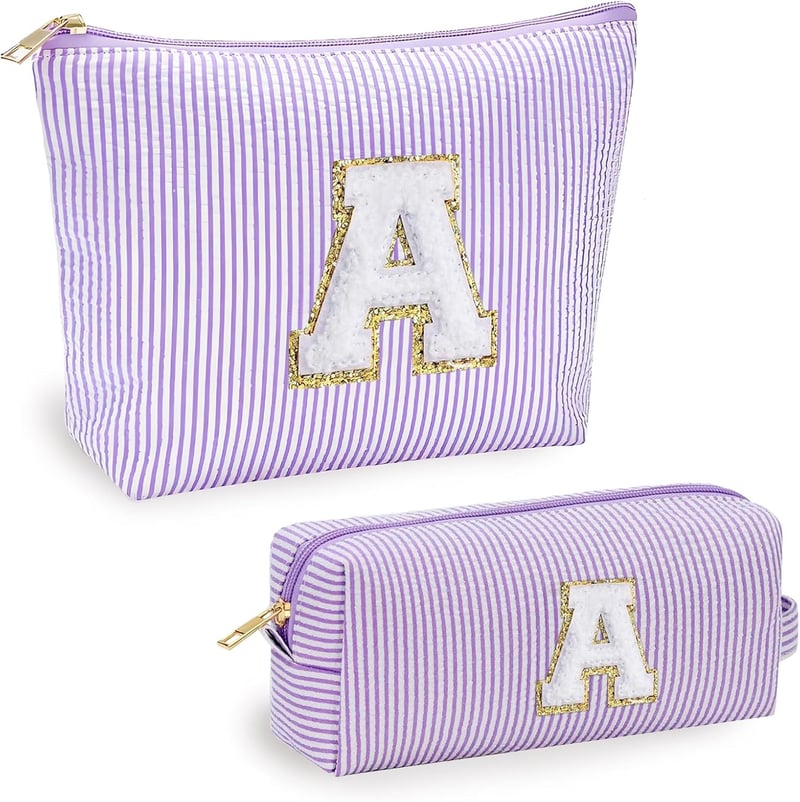 Personalisierte Kosmetiktasche für Mädchen - Geschenke für Teenager (Lila, A)