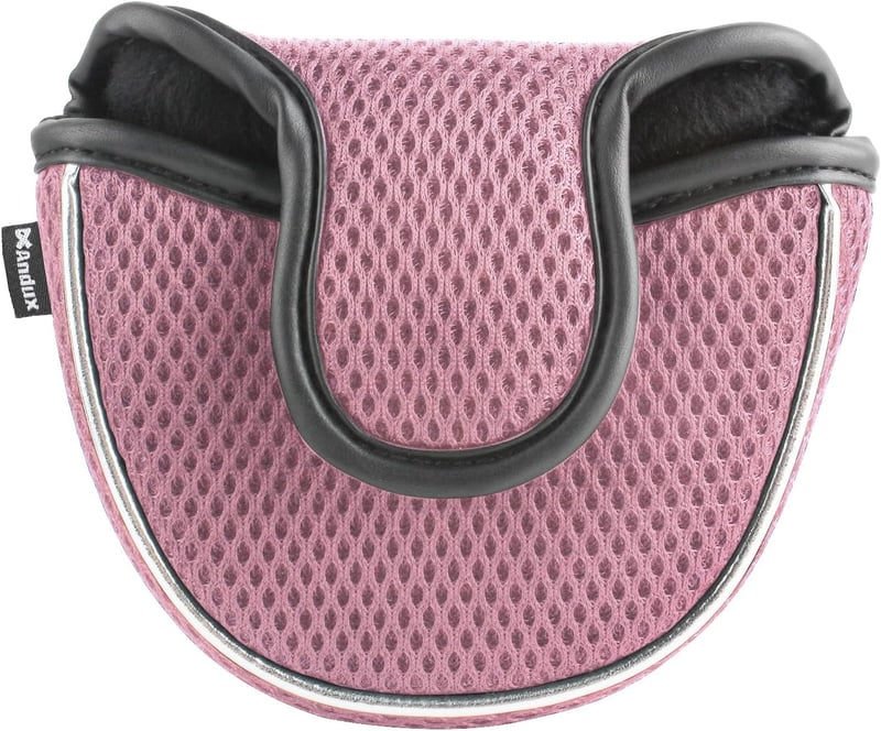 Andux Magnet-Knopf Putter-Abdeckung für Golfschläger – Rosa Halbkreis