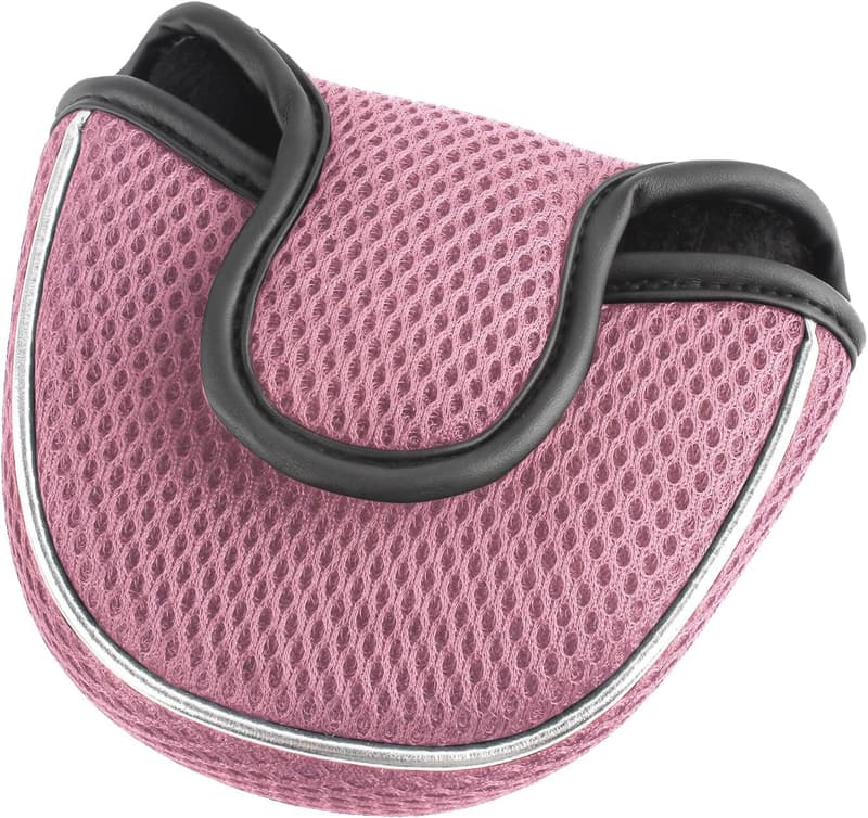 Andux Magnet-Knopf Putter-Abdeckung für Golfschläger – Rosa Halbkreis