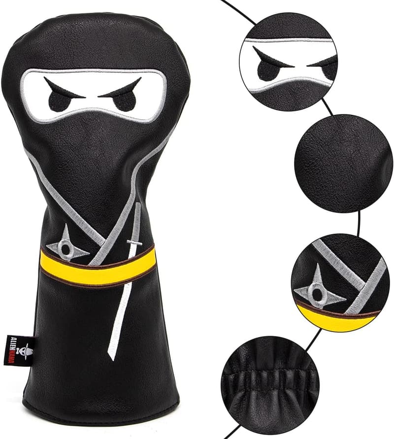 Ninja-Golf-Schlägerhaube aus Premium-Leder mit Magnetverschluss