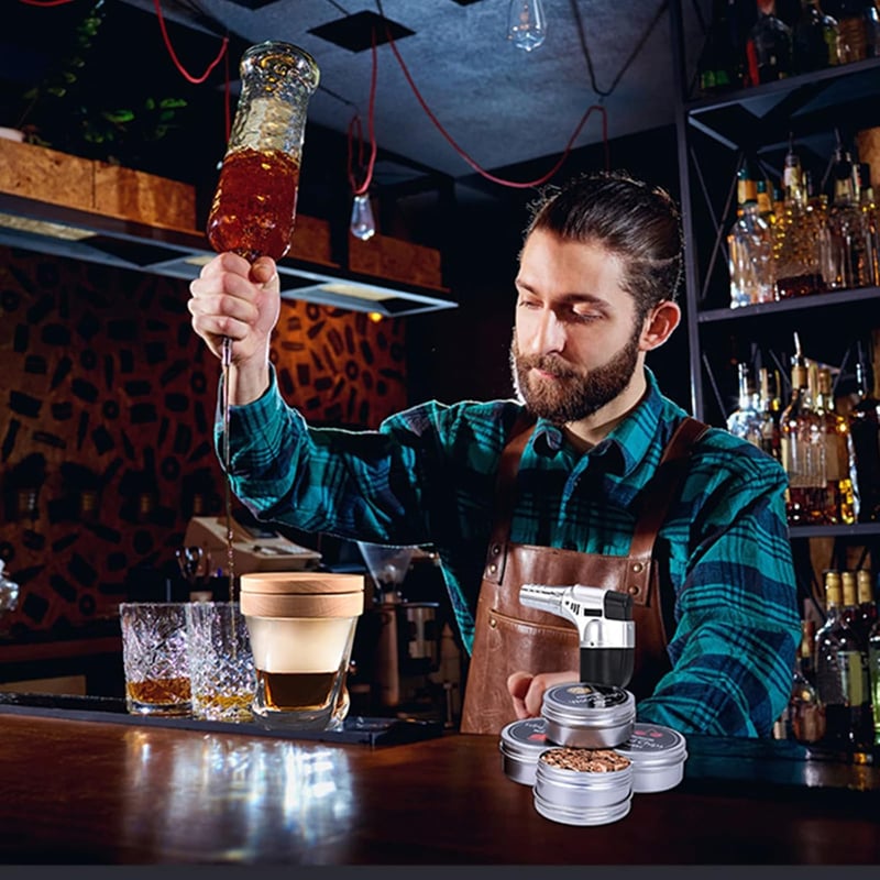 Whiskey-Smoker-Set mit 4 Rauchsägemehlen – ideales Vatertagsgeschenk für Männer