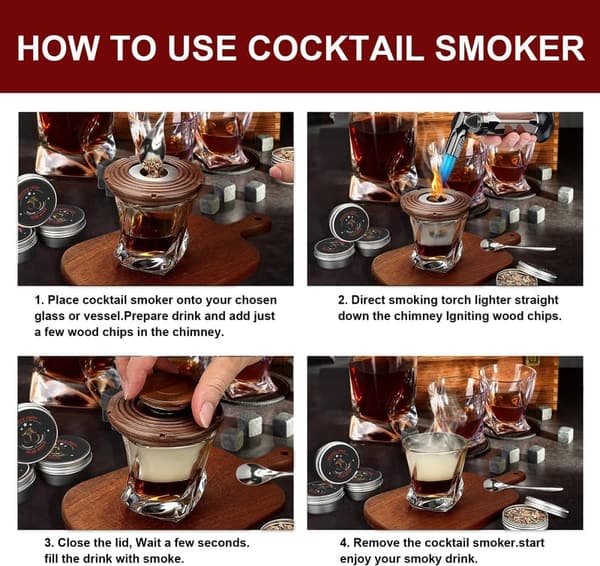 Cocktail Raucher Kit für rauchige Getränke und Speisen