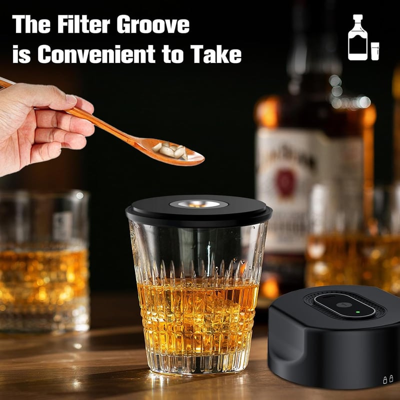 Elektrisches Whisky Smoker Set mit 6 Holzchips – Flammenfreies Cocktail-Räucherset für Männer