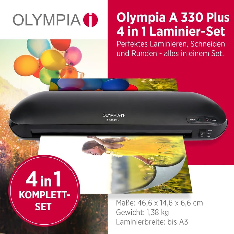Olympia A 330 Plus Laminiergerät für Heiß- und Kaltlaminierung bis A3