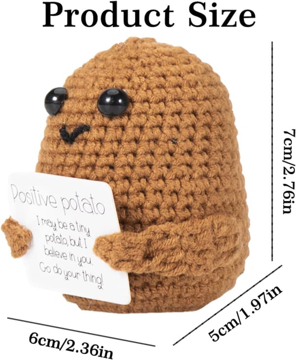 Positive Kartoffel Puppe aus Strickwolle – Mutmacher Geschenk für Frauen