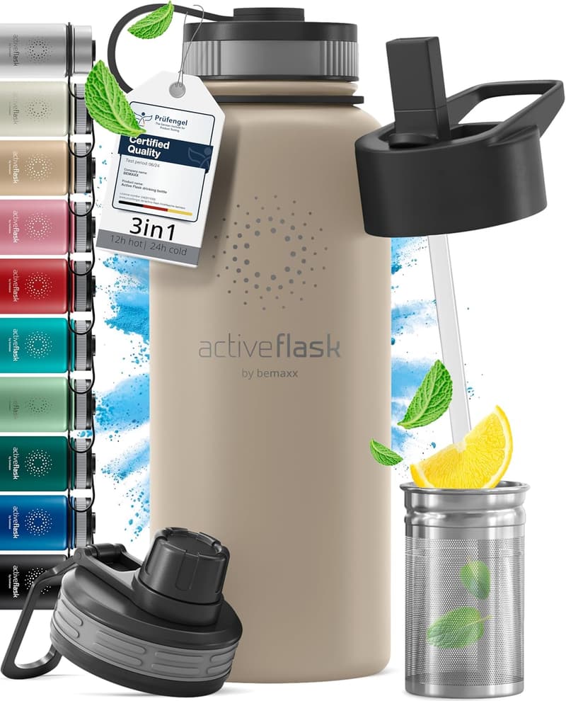 Edelstahl Trinkflasche ACTIVE FLASK - BPA-frei, isoliert, auslaufsicher