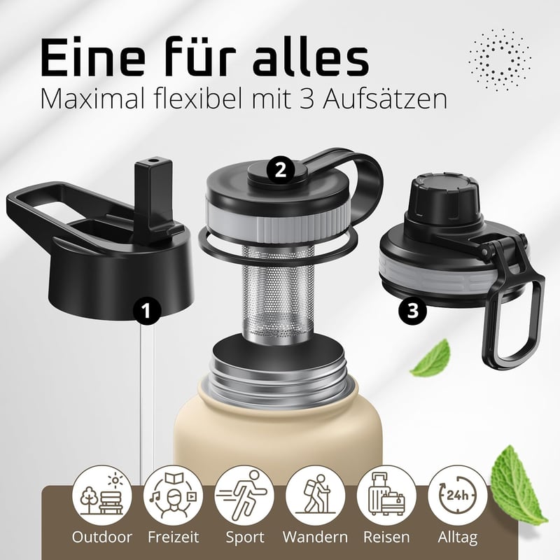 Edelstahl Trinkflasche ACTIVE FLASK - BPA-frei, isoliert, auslaufsicher