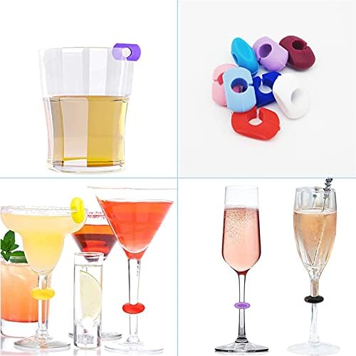 Wiederverwendbare Silikon Glasmarker für Partys – 24 Farben (2 Stück)