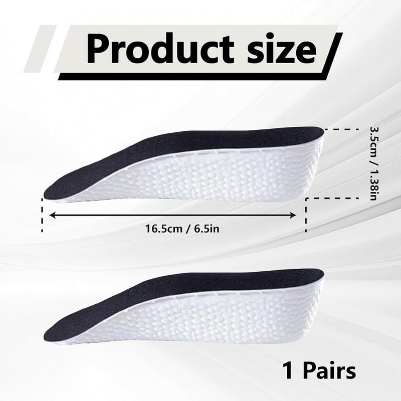 2 Stück Schuheinlagen mit 3,5 cm Erhöhung aus Memory Foam