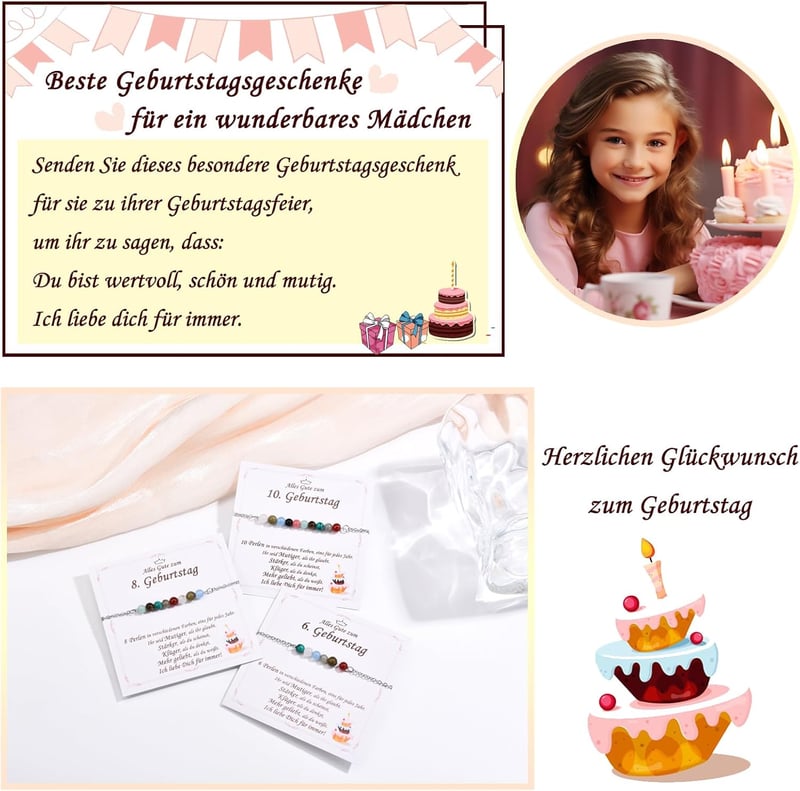 Buntes Armband als Geburtstagsgeschenk für Mädchen (6-18 Jahre)