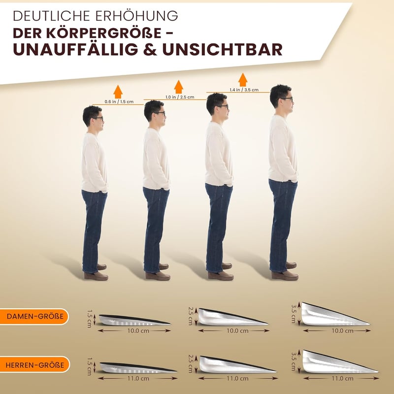 FERSENFREUND® Erhöhungseinlagen für Herren - 2,5 cm Fersenkeil