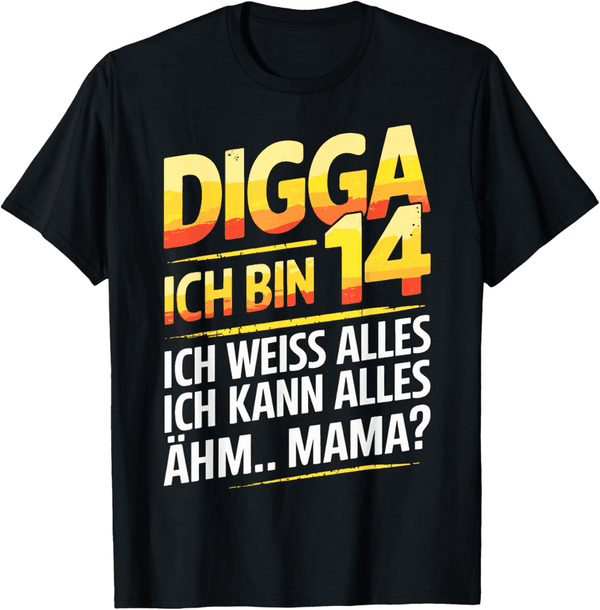 Lustiges T-Shirt zum 14. Geburtstag für Jungen