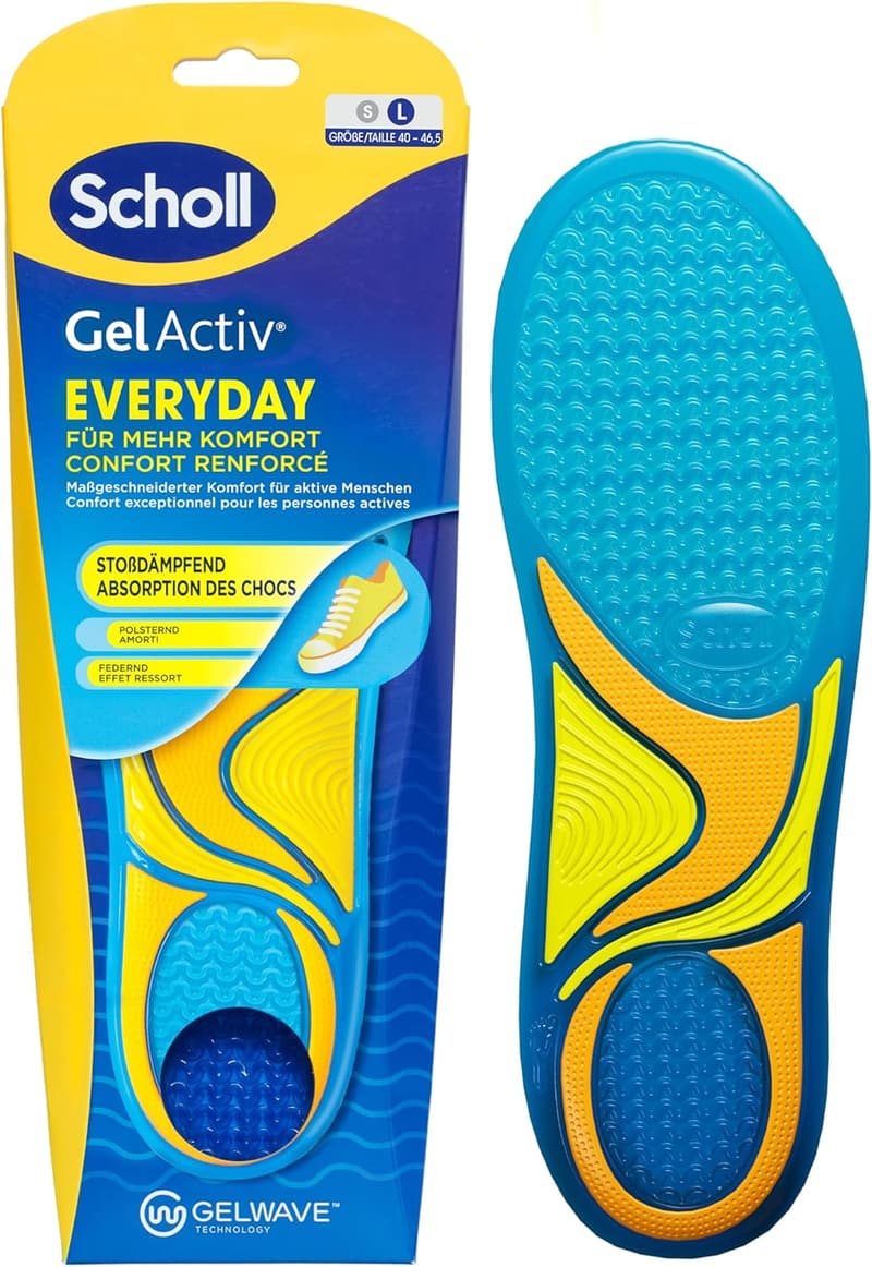 Scholl GelActiv Einlegesohlen für Männer, Größe 40-46,5, mit Memory Foam-Dämpfung