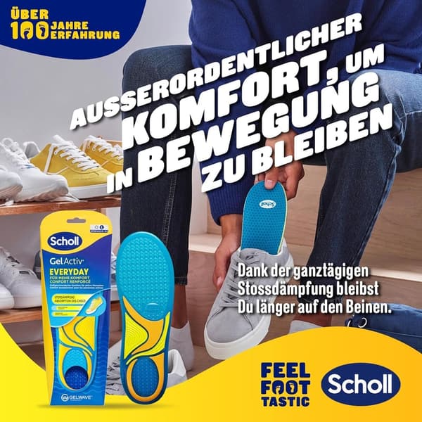 Scholl GelActiv Einlegesohlen für Männer, Größe 40-46,5, mit Memory Foam-Dämpfung