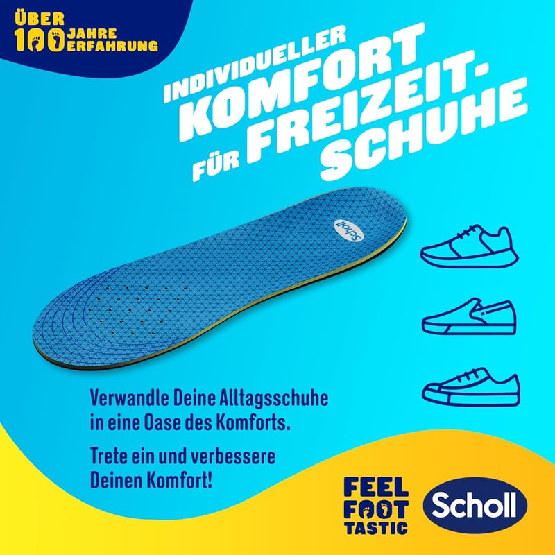 Scholl GelActiv Einlegesohlen für Männer, Größe 40-46,5, mit Memory Foam-Dämpfung