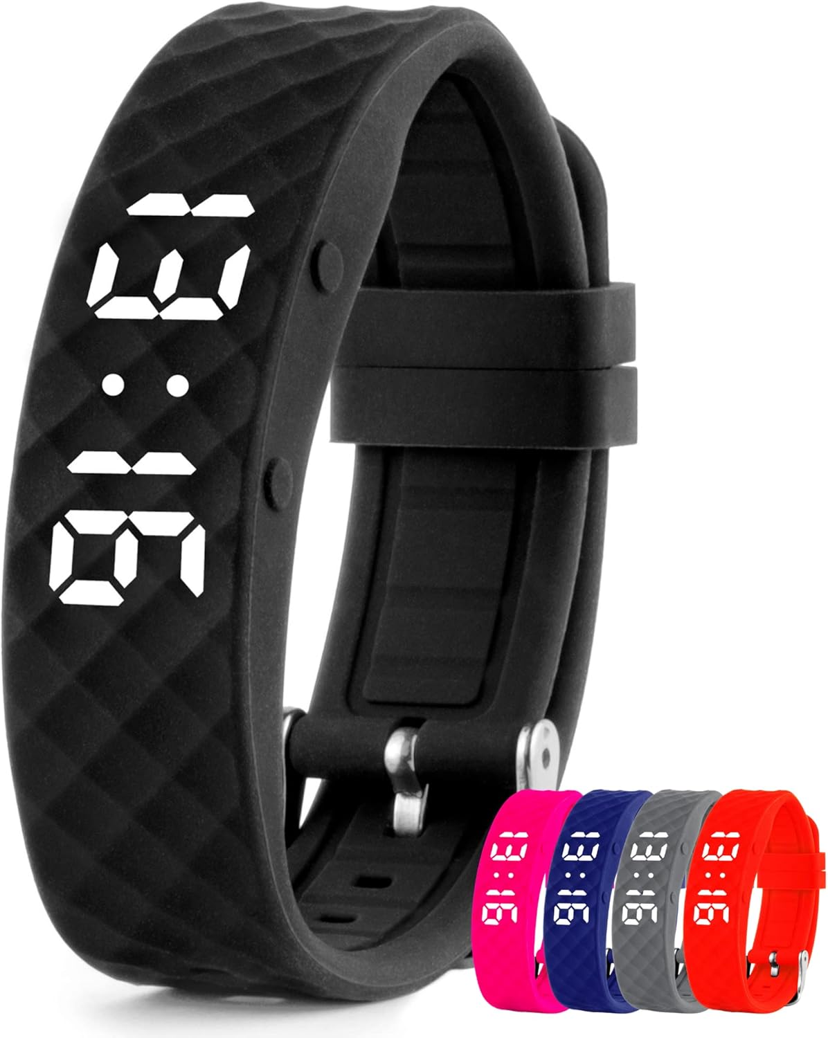Vibrationsalarm Uhr mit 10 personalisierbaren Alarmeinstellungen, schwarz