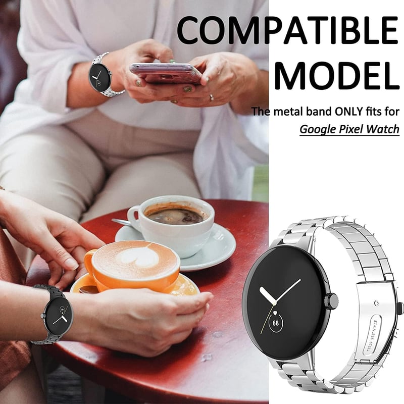 Edelstahl Armband für Google Pixel Watch 1/2/3 mit Faltschließe