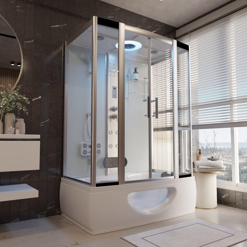 Duschtempel IKARIA 135x80x220cm mit Wanne und Regendusche