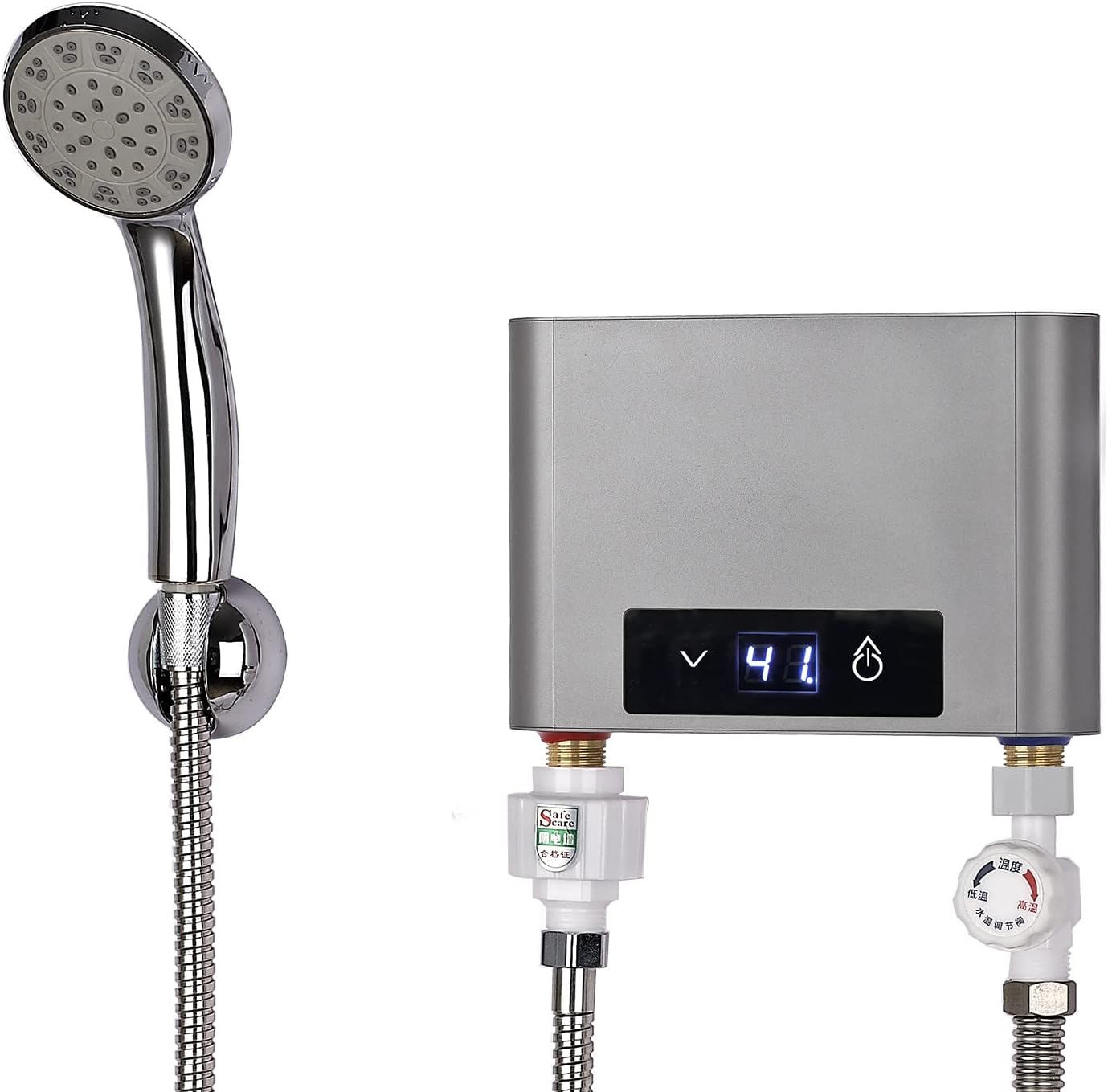 Elektronische Durchlauferhitzer Dusche 5500W mit Duschset, 30-52 °C