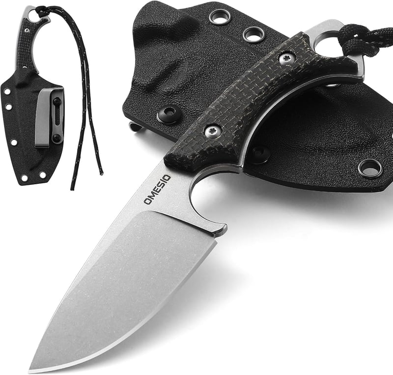 Kleinpack Outdoor Survivalmesser D2 Stahl mit Micarta-Griff und Kydex-Scheide