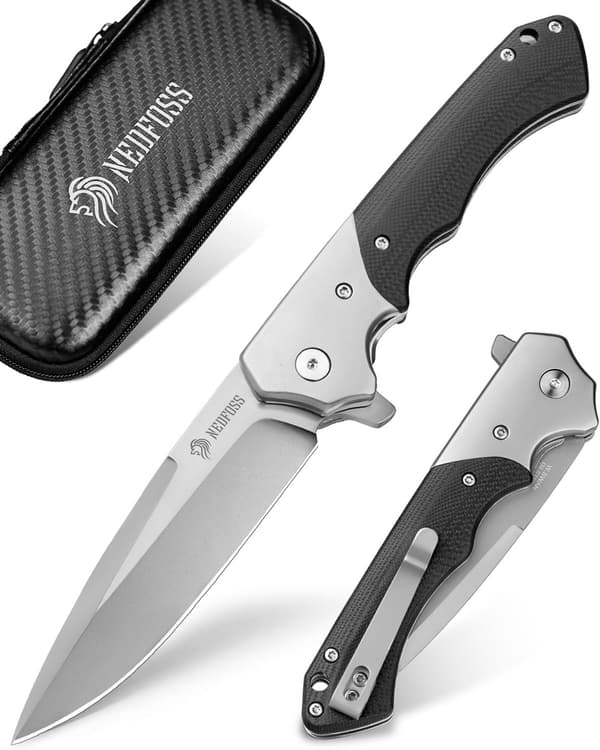 NedFoss SWAN Klappmesser, 9,3 cm D2 Stahl, G10 Griff, Outdoor-Messer