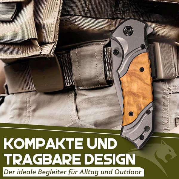 SMITH CHU Klappmesser mit Holzgriff – EDC und Jagdmesser für Outdoor Abenteuer