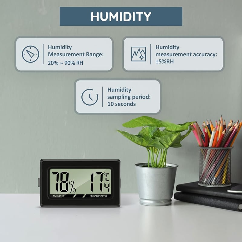 Mini Digital Thermometer Hygrometer für Innenräume – 3 Stück