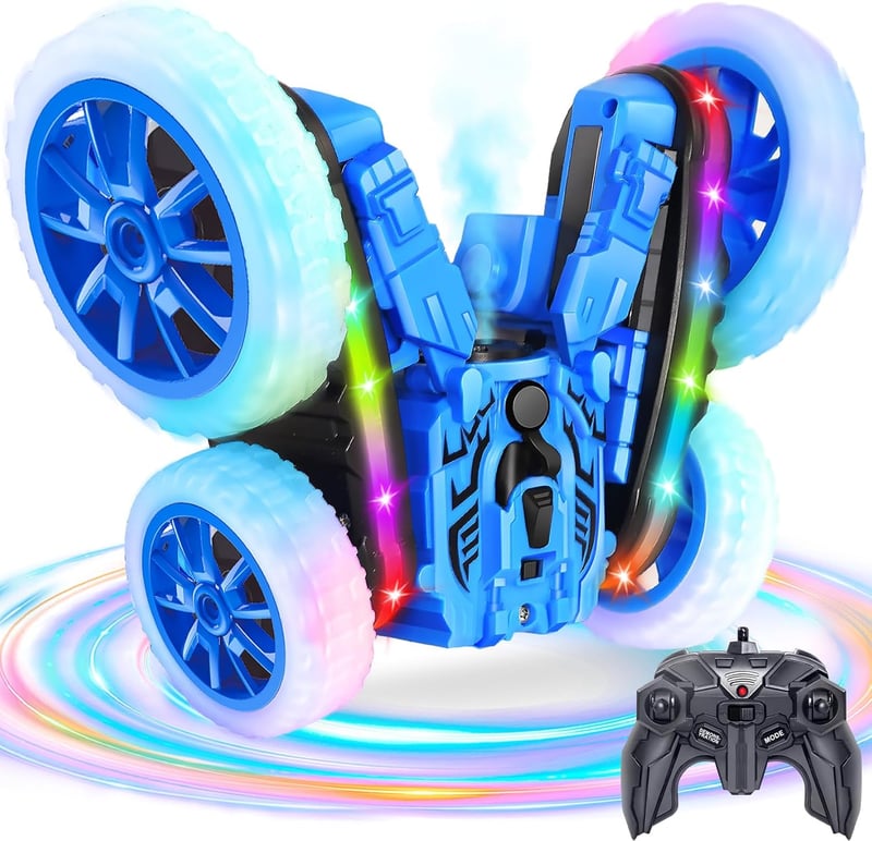 Ferngesteuertes Stunt-Auto mit 360° Drehung für Kinder, Blau