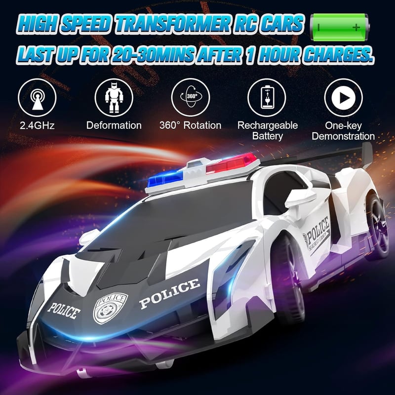 Ferngesteuertes 2-in-1 Transformator Auto für Kinder ab 3 Έτη