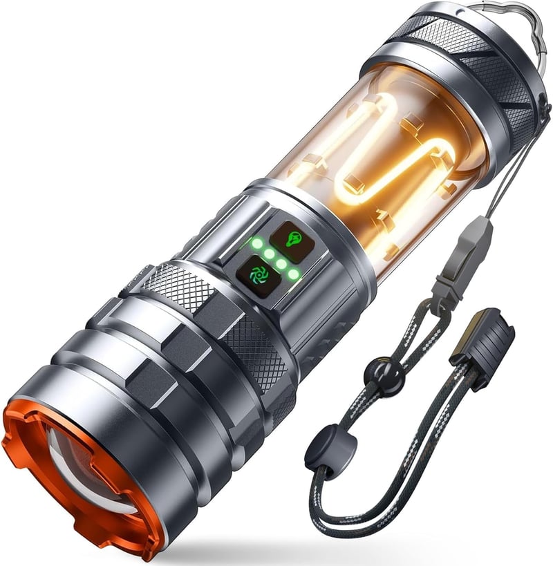 Extrem helle LED Taschenlampe 900000 Lumen, wasserdicht, 11 Modi