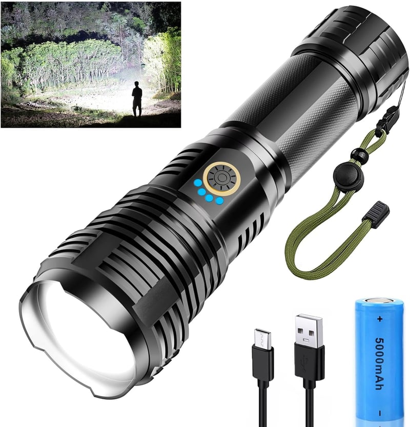 Extreme LED Taschenlampe XHP70.2, 600000 Lumen, IPX7, aufladbar