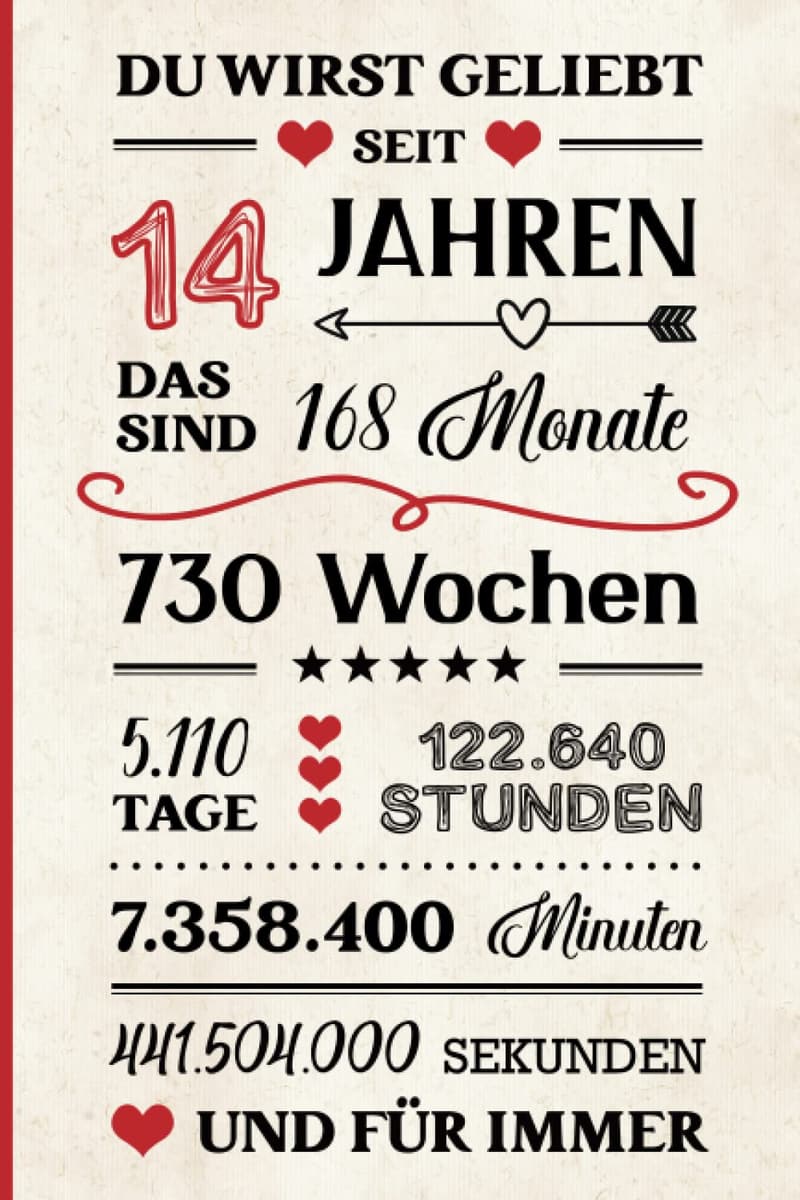 Notizbuch A5 liniert - Geschenk zum 14. Geburtstag für Mädchen