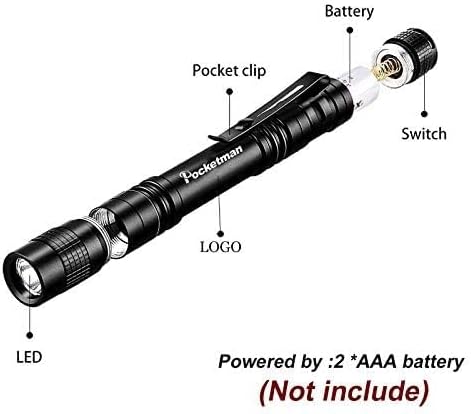 POCKETMAN LED Taschenlampe mit Clip – kompakte Stiftlampe