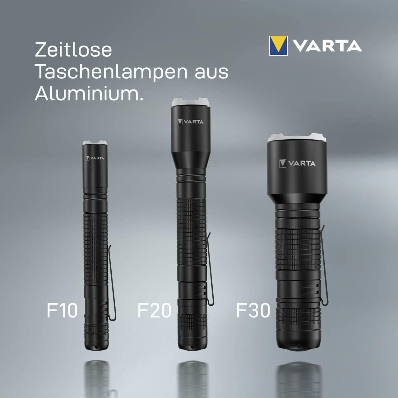 VARTA LED Taschenlampe F10 Pro, Aluminiumgehäuse, 3 Leuchtmodi