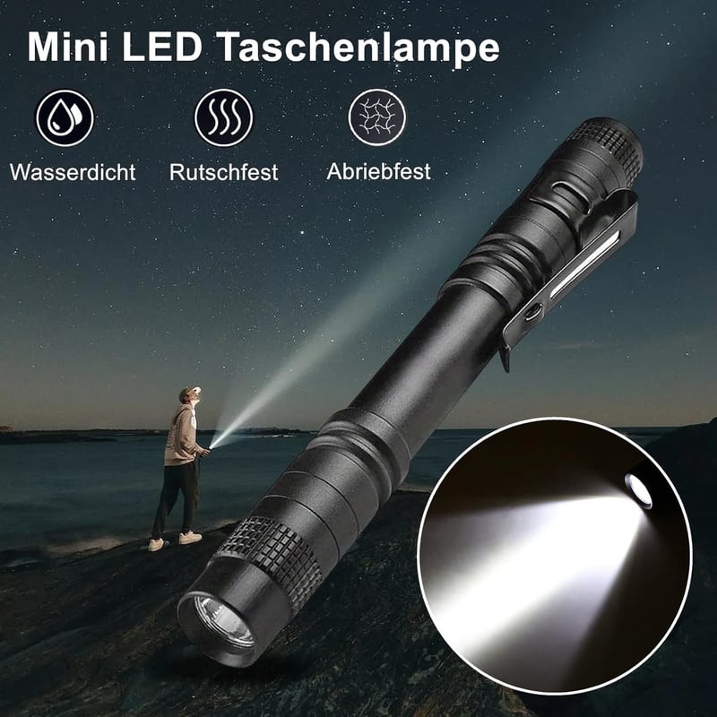 Duokon Mini LED Taschenlampe, Wasserdicht, Handheld für Outdoor und Arbeit
