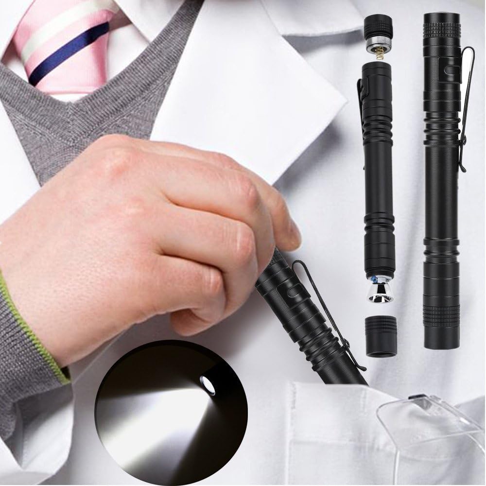 LED Stiftlampe 2er Set - 1200 Lumen Mini Taschenlampe für Ärzte und Pfleger
