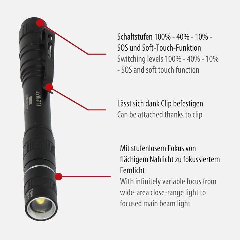 Brennenstuhl LED Taschenlampe Akumulator, spritzwassergeschützt IP44, 200lm
