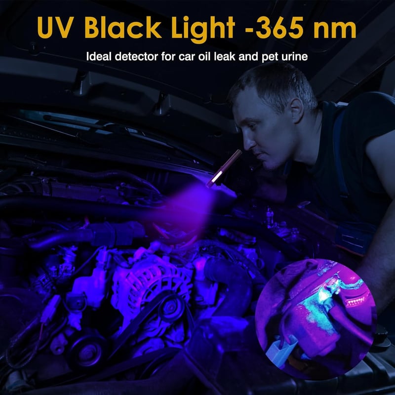 Mini UV Schwarzlicht Taschenlampe 800 Lumen mit 4 Modi, ideal für Outdoor-Wartung