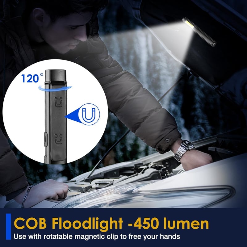 Mini UV Schwarzlicht Taschenlampe 800 Lumen mit 4 Modi, ideal für Outdoor-Wartung