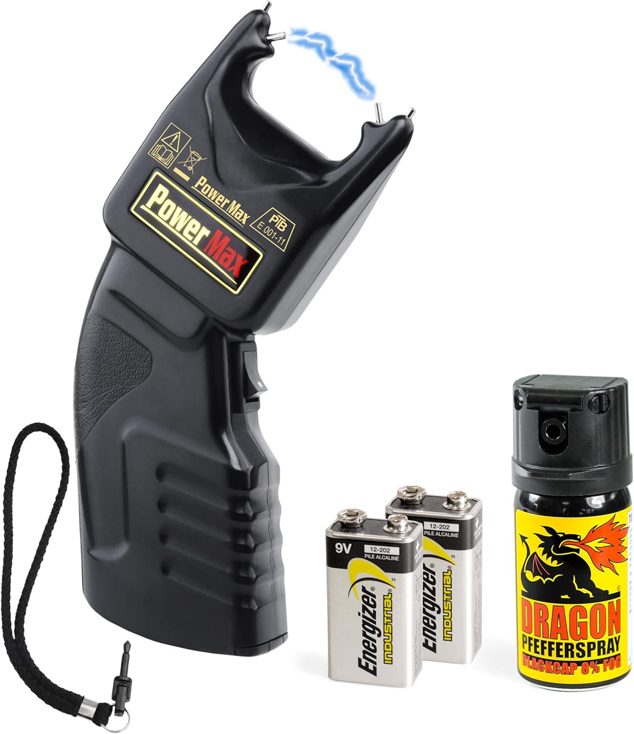 PTB Elektroschocker 500.000 Volt mit Batterien und Pfefferspray