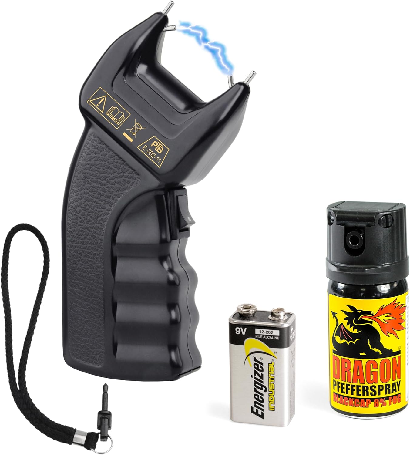 PTB Elektroschocker 200.000 Volt mit Batterie und Pfefferspray