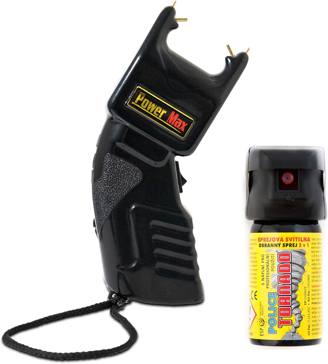 Power Abwehrset: Elektroschocker 500.000 Volt & Pfefferspray 40ml