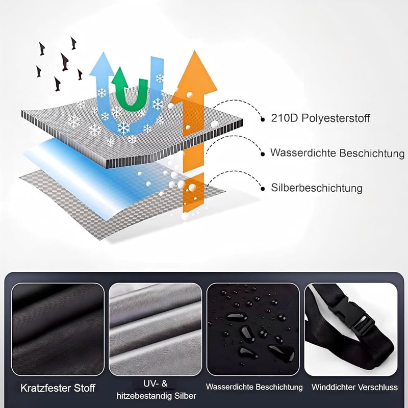 Wasserdichte Motorradabdeckung 210D für Outdoor-Gebrauch (245x105x125cm)