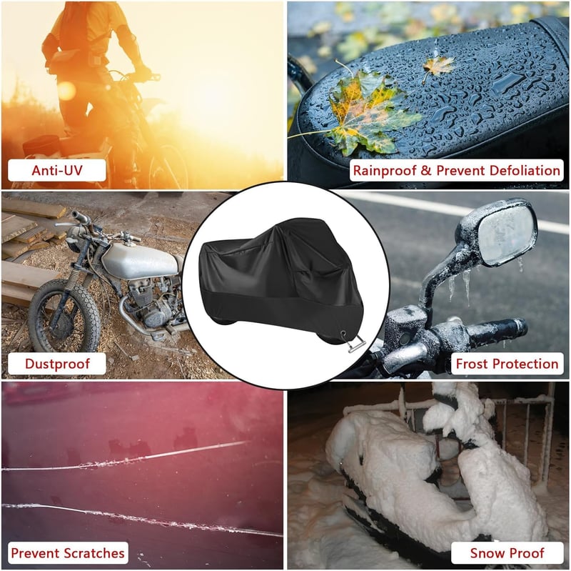 Wasserfeste Motorrad-Abdeckplane für Outdoor-Schutz (245x105x125 cm)