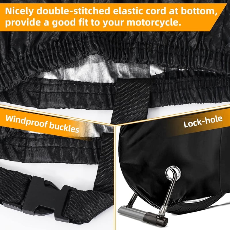 Wasserdichte UV-beständige Motorradabdeckung für Outdoor und Indoor, 245x105x125 cm