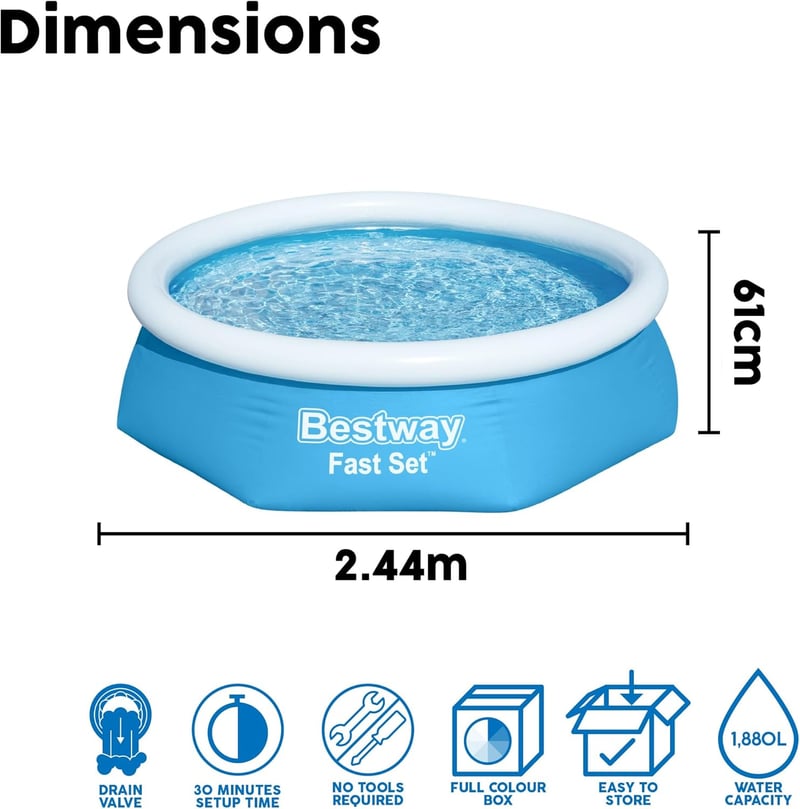 Bestway® Aufstellpool Ø 244 x 66 cm, rund, ohne Pumpe