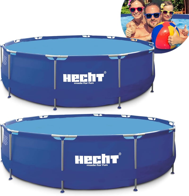 HECHT Familienpool rund mit Stahlrahmen – 360 x 76 cm, 6.125 Liter