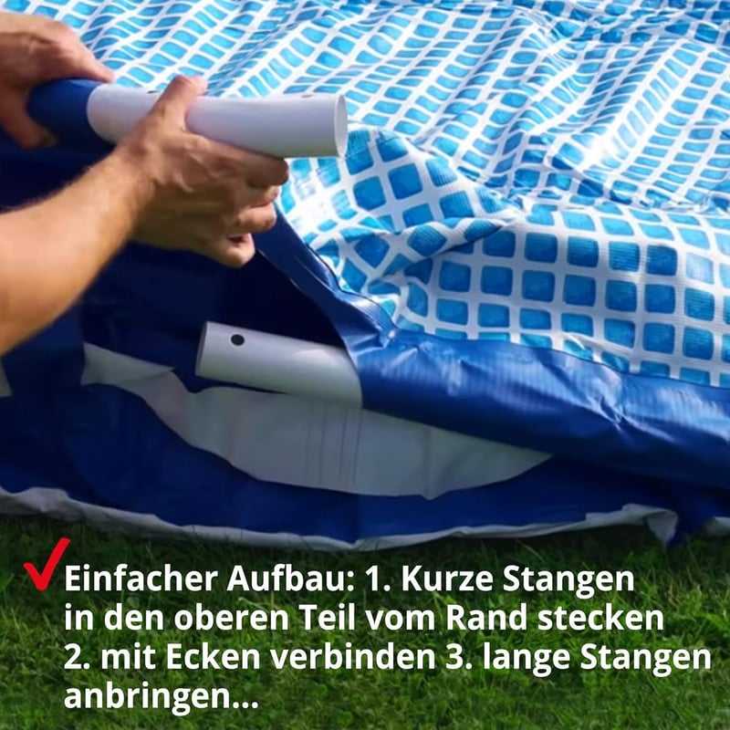 HECHT Familienpool rund mit Stahlrahmen – 360 x 76 cm, 6.125 Liter