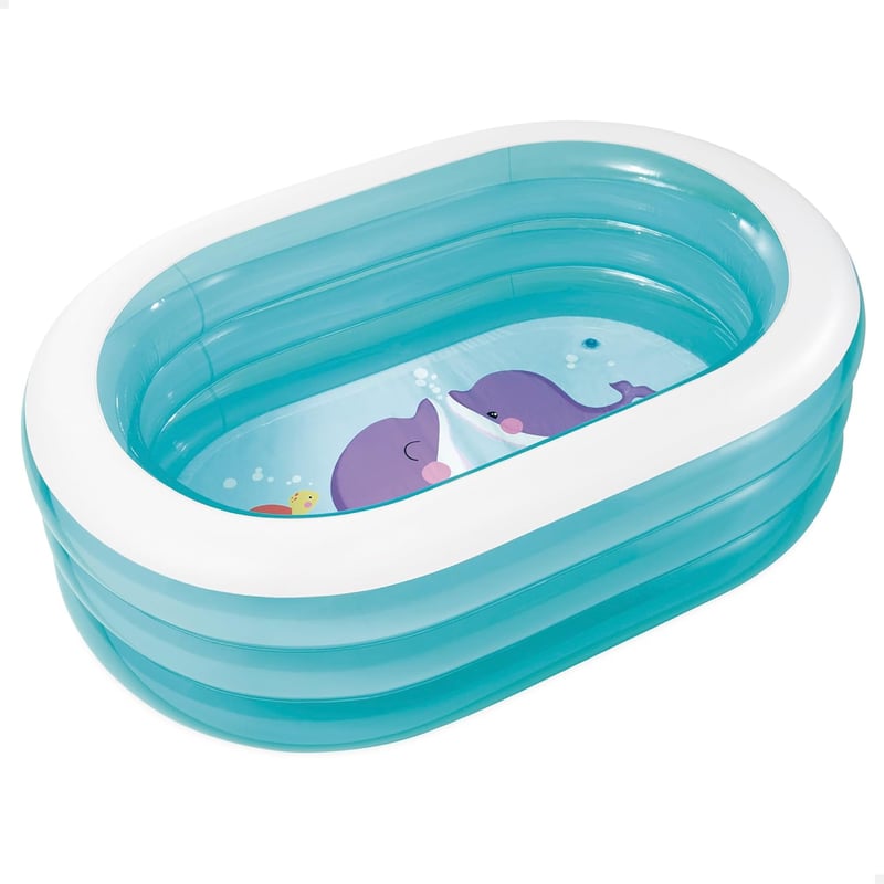 Planschbecken Oval Wal für Kinder, 163 x 107 x 46 cm, Blau