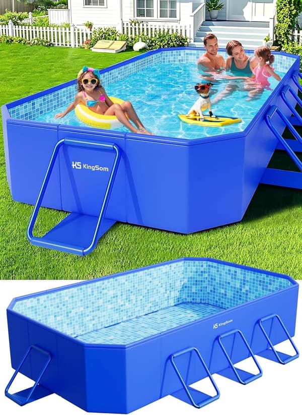 KingSom Aufstellpool 269 x 167 x 51 cm, faltbar und überdimensional für den Garten
